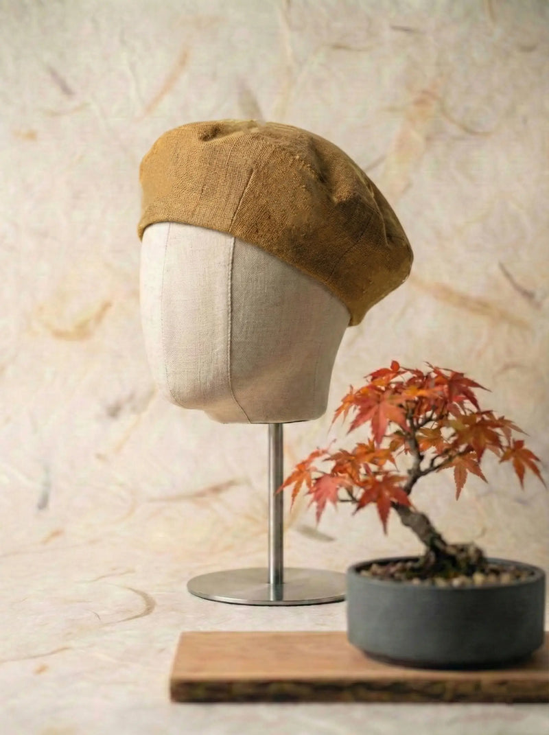 藍染ベレー帽