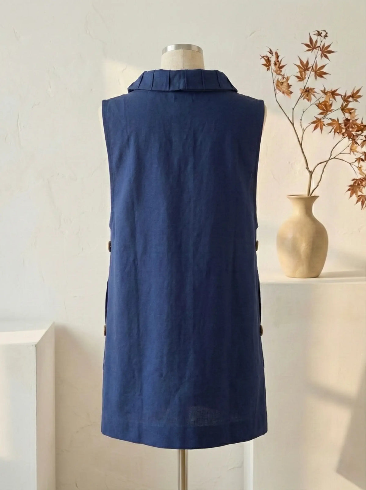 ワイドネックロングベスト | 藍染市場 - Daily Indigo